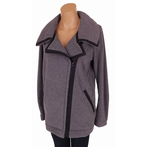 Lululemon Moto Jacket Size 6 Ambient Gray Black Fleece - Picture 5 of 8
